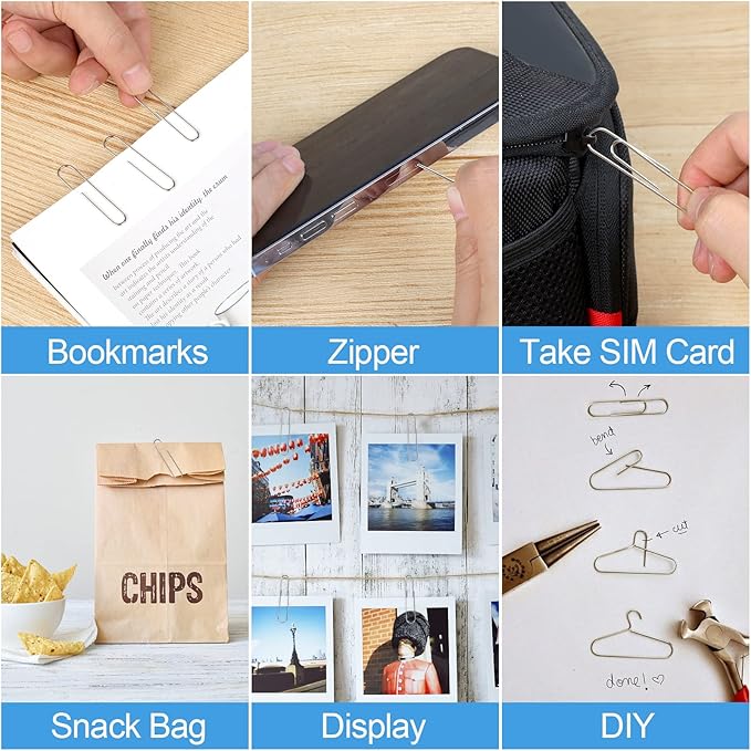 280 Pcs Large Paper Clips, 2 Inch Jumbo Paper Clips, Silver Paperclips, Stainless Steel Large Paperclips Office for Teacher Supplies School Supplies