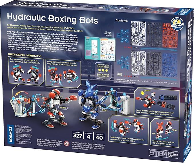 Thames & Kosmos Hydraulic Boxing Bots Building & Construction for Babies, White and Blue