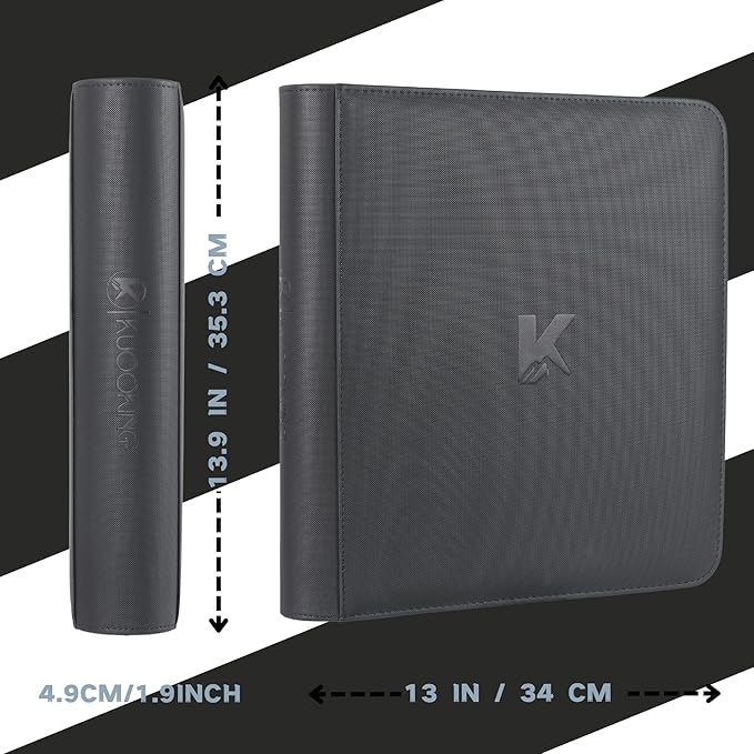 1200+ Pockets Trading Card Binder, 12-Pocket Card Ablum Compatible with lorcana,MTG,Sports Cards & Other Standard Size Trading Card (BLACK)