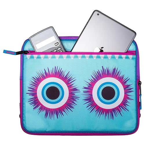 Case it 6 Pack Universal Monster Eye Zipper Binder with Removable Laptop Sleeve, 2-Inch O Rings, Shoulder Strap, LT-307-ME-C-MAG, Magenta