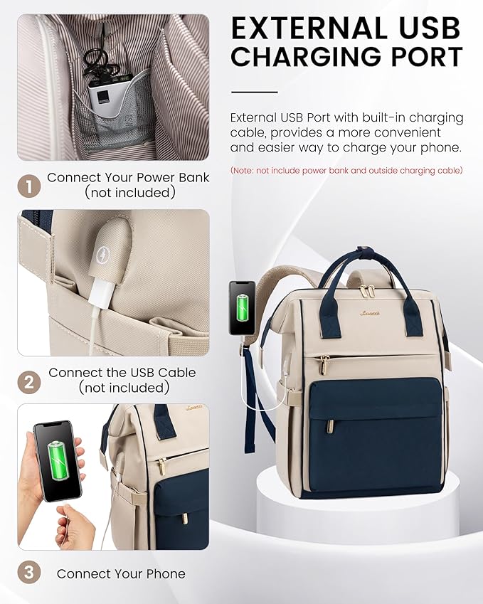 LOVEVOOK Laptop Backpack for Women,17 Inch Work Teacher Nurse Bag,Business Computer Backpack Purse with USB Port,Stylish Casual Daypack for Travel