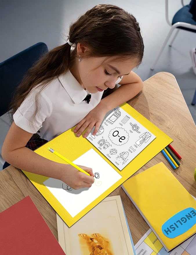 SUNEE Folders with Pockets(25 Pack, Yellow), 2 Pocket Folders Fit Letter Size Paper, Paper File Folder for School Office Home Business