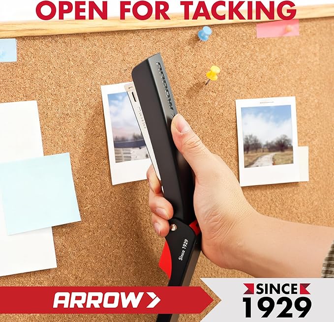 Arrow Full-Strip Stapler with Staples, 25 Sheets Capacity, 2-Pack Stapler with Staple Remover and 2520 Count 26/6 Staples, Built-in Storage, Open for Tacking, Non-Slip, for Office, School and Home