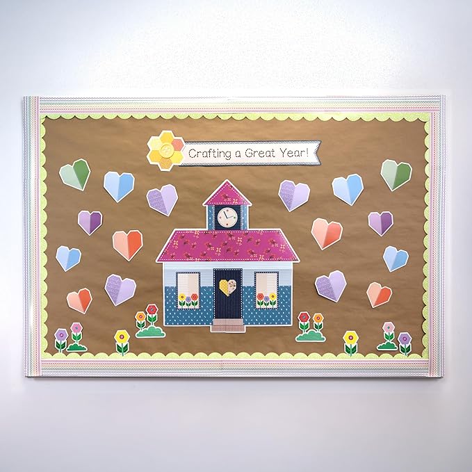 Carson Dellosa Crafty and Cool 64PC Motivational Bulletin Board Set, Arts & Crafts Theme Wall Art with Positive Affirmation for Back to School Decorations, Chalkboard, and Classroom Decor