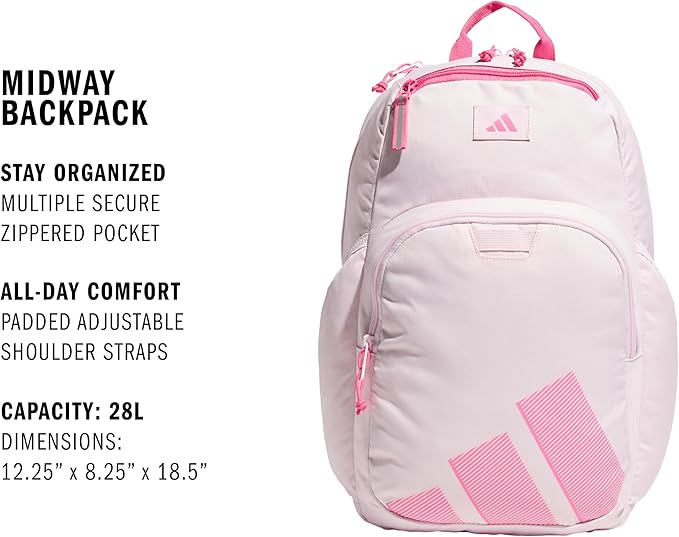 adidas Midway School Backpack – Bookbag for Laptop Work Travel, 28L