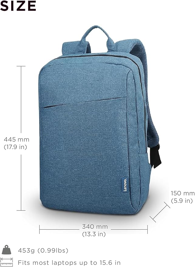 Lenovo Casual Laptop Backpack B210 - 15.6 inch - Padded Laptop/Tablet Compartment - Durable and Water-Repellent Fabric - Lightweight - Blue