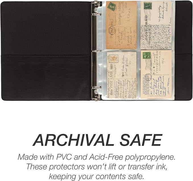 Samsill 50 Pack Heavy Weight 4 Pocket Garden Seeds Storage Clear Sheet Protectors, Seed Organizer, Each Pocket Measures 3.5" x 5.25", Fits in Standard 3 Ring Binder