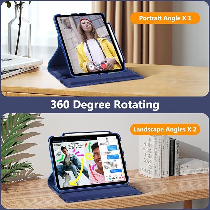 Fintie Rotating Case for iPad (A16) 11th Generation 11 Inch (2025), iPad 10th Generation 10.9 Inch (2022) - [Built-in Pencil Holder] 360 Degree Rotating Protective Stand Cover, Starry Sky