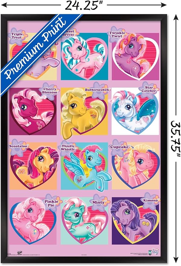 Trends International Hasbro My Little Pony - Chart Wall Poster, 22.375" x 34", Black Framed Version