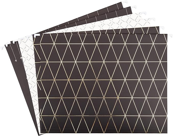 U Brands Fashion Hanging File Folders, Office Supplies, 6 Count (Classic)