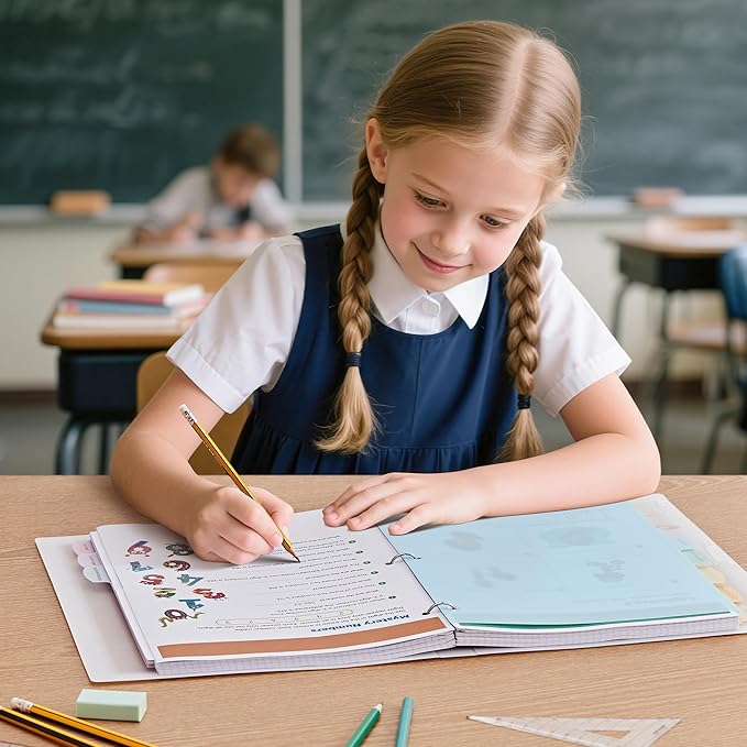 JARLINK 8 Tabs Dividers for 3 Ring Binder, Durable Plastic Write & Erase Binder Dividers for Letter Size, Cute Binder Dividers for Student, Teacher, Office, Home Organizers, Pastel Color (2 Sets)