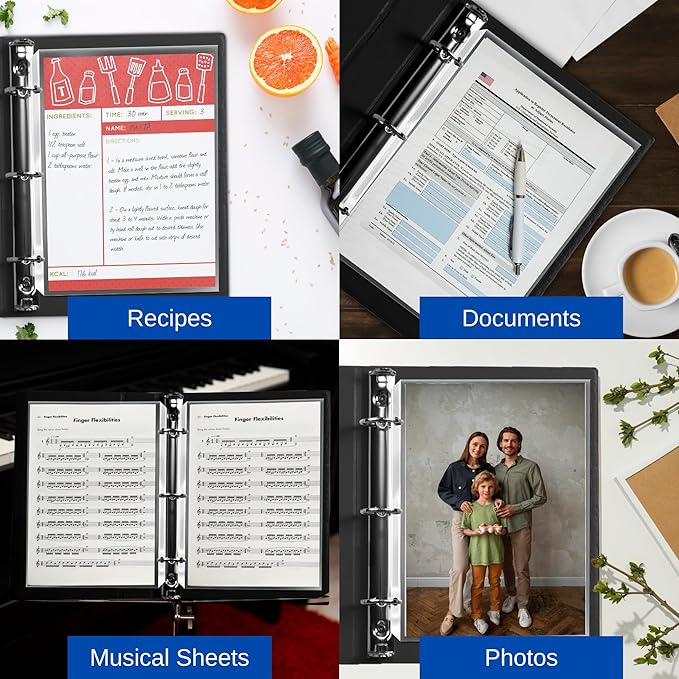 50 Sheet Protectors 8.5 x 11 for 3 Ring Binder, Heavy Duty, Clear Page Protector, Polypropylene Plastic Sleeves, Top Loading, Reinforced Holes, Archival Safe - Performore