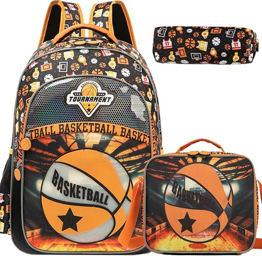 Backpack for Kids Backpacks for Boys Bookbag with Lunch Box Pencil Case School Backpack for Boys Lightweight Elementary School Bookbag