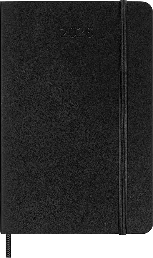Moleskine Classic 12 Month 2026 Daily Planner, Soft Cover, Pocket (3.5" x 5.5"), Black, 400 pages