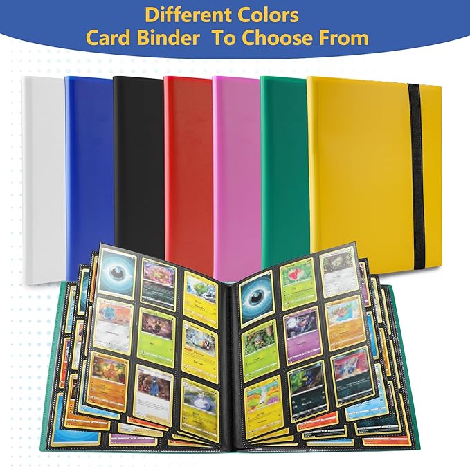 Premium Card Binder 9 Pocket, Premium Card Book for 360 Cards, Sturdy Card Album for Collectible Cards, Side-Loading Card Collection Folder for TCG, Other Game Cards, Sport Cards，Green