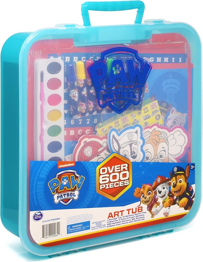 PAW Patrol Coloring and Activity Book Set, Color Mess Free Craft Art Kit for Kids, Includes Drawing Pad, Markers, Stickers