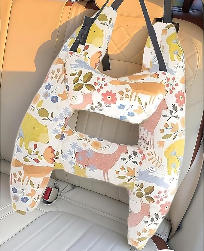 H-Shaped Car Travel Pillow Headrest Set for Kids & Adult-Adjustable Car Seat Pillow, Soft Ergonomic Neck Head Support Sleeping Cushion for Long Distance Travel
