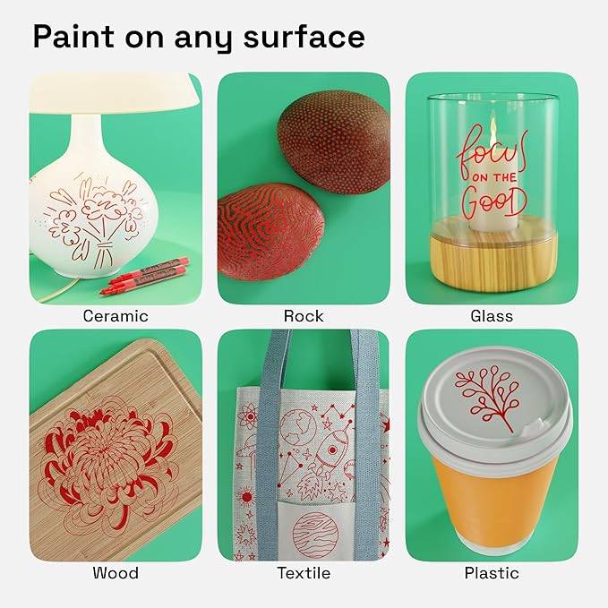 ARTISTRO 2 Red Acrylic Paint Markers - 0.7mm Extra Fine-Tip Paint Pens - Perfect for Crafting, Art Projects, & More