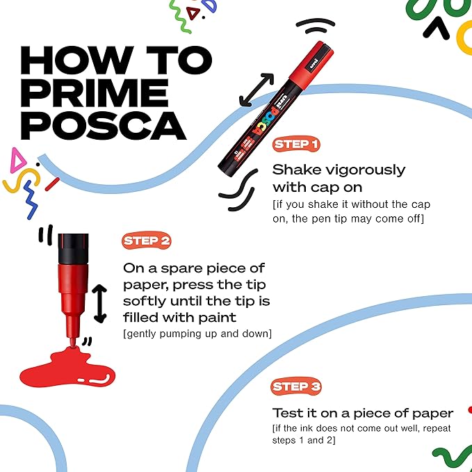 uni POSCA PC-5M Water-Based Paint Markers, Reversible Medium Tip (1.8-2.5mm), Warm Tone Ink Colors, 8 Pack