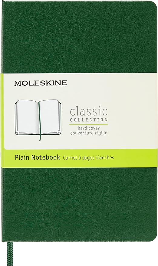Moleskine Notebook, Pocket, Plain, Myrtle Green, Hard Cover (3.5 x 5.5)