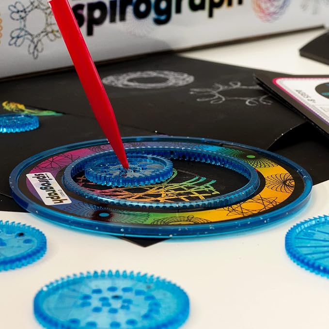Spirograph Scratch & Shimmer – Arts and Crafts, Kids Toys, Art Supplies, Craft Supplies, Drawing Kit, Spiral Art, Classic Gear Design Kit, Magic Scratch Paper, Pen, Design Sheet Included, Ages 8+