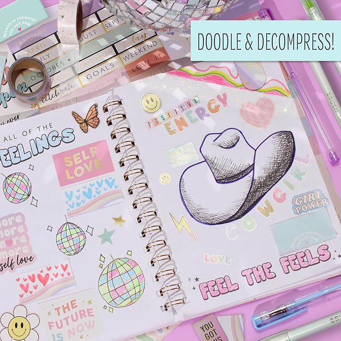 STMT Positivity Journaling Set, Includes Over 1500 Supplies, Self Care, Guided, Daily Journal, Great Gifts