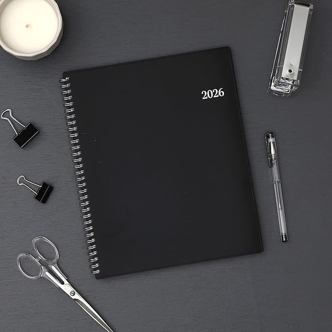 Blue Sky 2026 Weekly and Monthly Planner Calendar, Includes January 2026 - December 2026, 8.5" x 11", Flexible Cover, Wirebound, Laminated Tabs, Storage Pocket, Enterprise