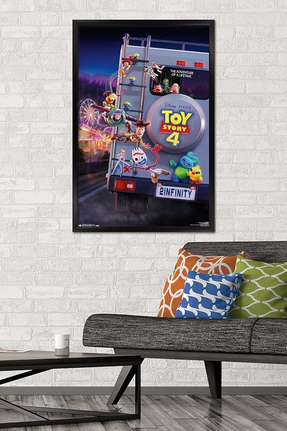 Trends International Disney Pixar Toy Story 4 - Final One Sheet Wall Poster, 22.375" x 34", Black Framed Version