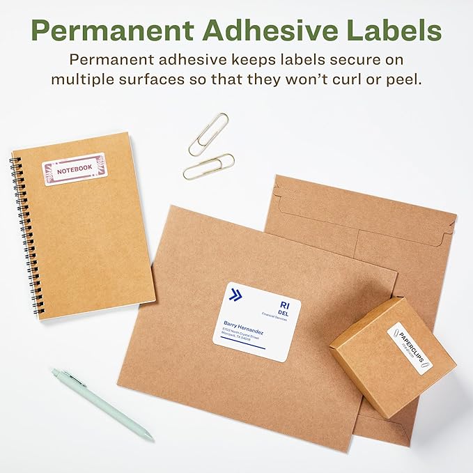 Avery EcoFriendly Recycled Address Labels, 1" x 2-5/8", White, Permanent Label Adhesive, 300 Printable Labels (48860)