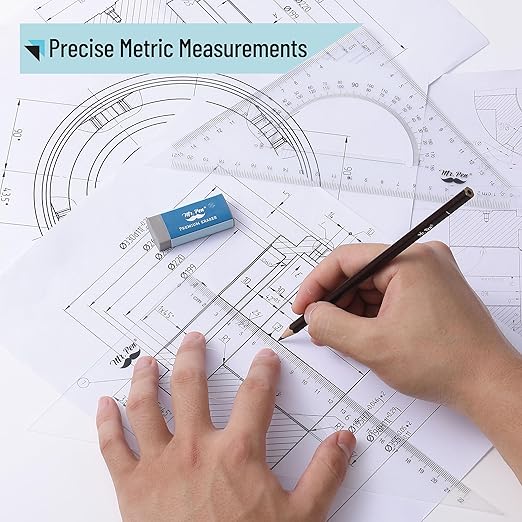 Mr. Pen- Triangle Ruler, 2 Pack, 22&15cm, 30/60 & 45/90, Right Triangle Ruler for Drawing