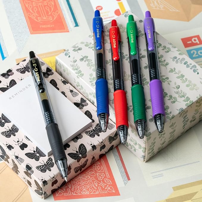 PILOT G2 Premium Gel Pens, Gel Roller Pens, Fine Point 0.7 mm Assorted Colors 8,(Pack of 2)