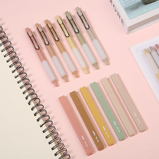 Mr. Pen- Aesthetic Highlighters and Gel Pens, 12 Pack, Assorted Color Bible No Bleed, Black Ink, Highlighter Pens for Bibles