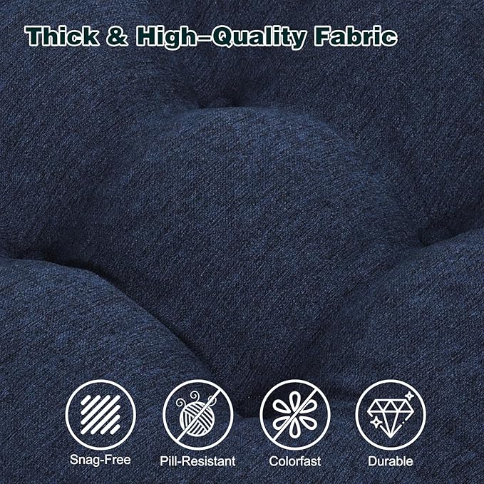 baibu Seat Cushion & Lumbar Support Pillow Set for Office Chair, Dual-Layer Patent Design Memory Foam Office Chair Cushion & Back Support Pillow for Wheelchair, Car Seat, Gaming Chair, Navy Blue
