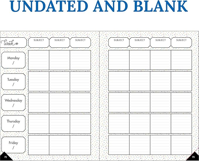 Carson Dellosa Sparkle and Shine Teacher Planner 2025-2026, Undated Holographic 8" x 11" Lesson Plan Book, Stickers, Class Schedule, Weekly Calendar School Supplies, Homeschool, Classroom Must Haves