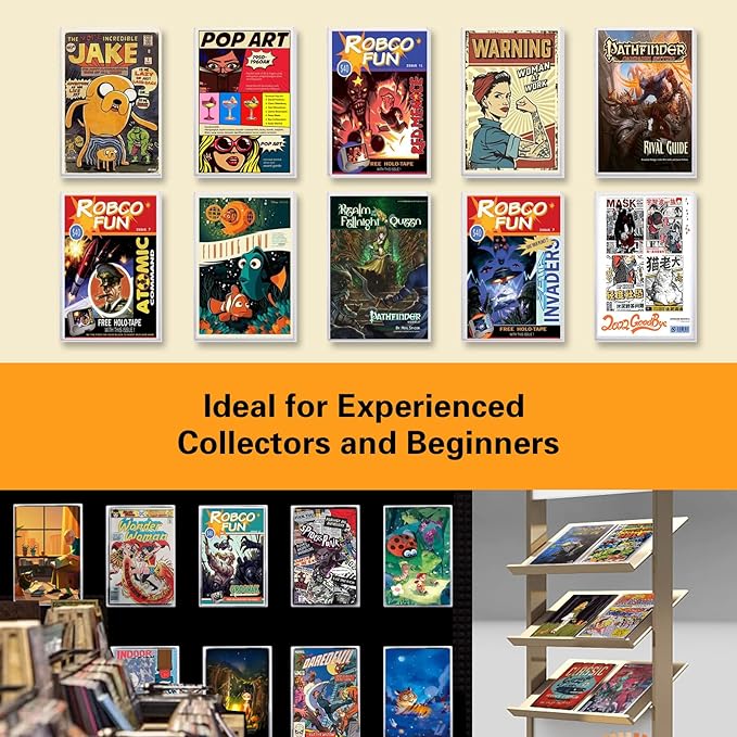 10ct Silver-Age Comic Book Toploaders - Crystal Clear Comic Book Top loaders, Premium PVC Comic Book Topload, Hard Plastic Comic Book Holders, Protection for Display, Storage, Collection
