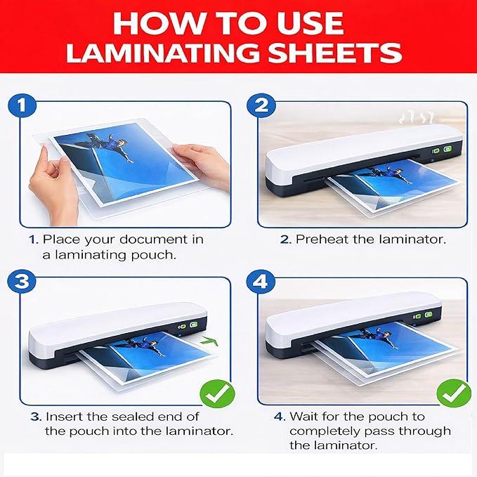 5MIL Thermal Laminating Sheets (500 Count) 9x11.5 inch, Letter Size Dry-Erase Friendly Laminating Pouches, Compatible with Laminators, Crystal Clear Laminated Finish