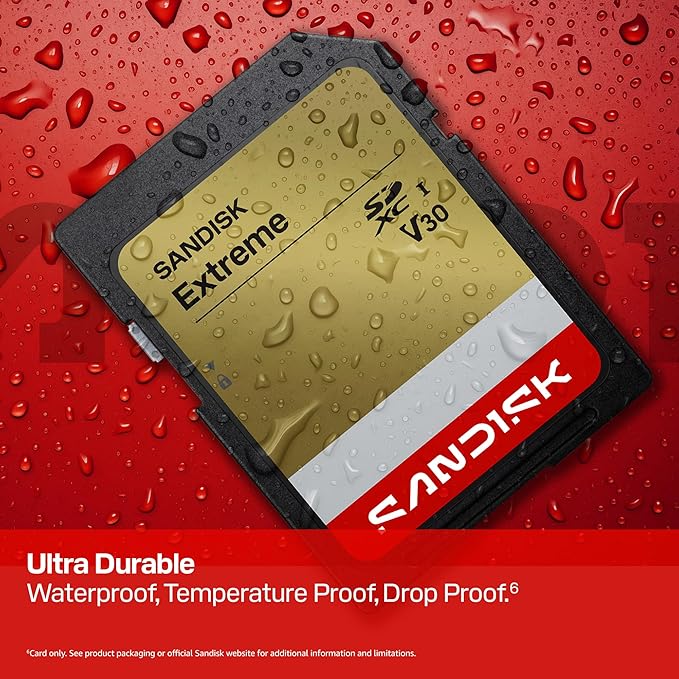 SANDISK 256GB Extreme SD UHS-I Card - Up to 230MB/s Read Speed and 160MB/s Write Speed, 4K UHD Video, U3, V30 - SDSDXV9-256G-GUCIN