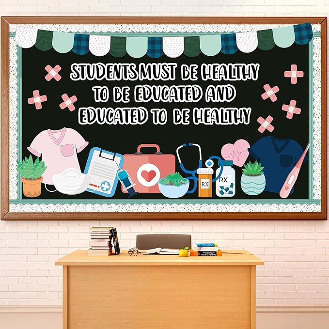 Healthy Bulletin Board Set Healthcare Workers Nurses Classroom Decorations Medical RN Cutouts for Students Doctor Hospital Nursing School Kindergarten Back to School RN Party Wall Supplies