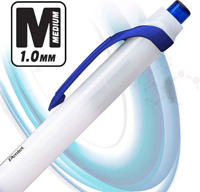 Pentel GlideWrite with TechniFlo Ink Ballpoint Pen, (1.0mm) Med. Line, Black/Blue Ink, 48 Pieces (BX910AC-4)