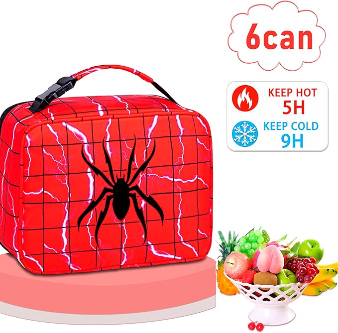 Insulated School Lunch Bag for Boys Lunch Box for Kids for 3 4 5 6 7 8 9 10 11 12 Toddler Reusable Freezable Small Cooler Bag for Back to School for Elementary Kindergarten Primary