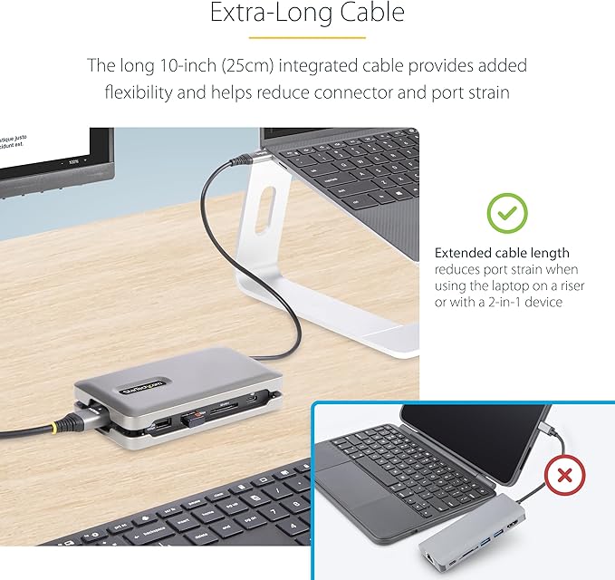 StarTech.com USB-C Docking Station for MacBook Pro M1 M2 M3 M4 and Windows, 4K 60Hz HDMI Video, HDR10, USB 10Gbps Hub, 100W Laptop Charging, GbE, SD - TAA