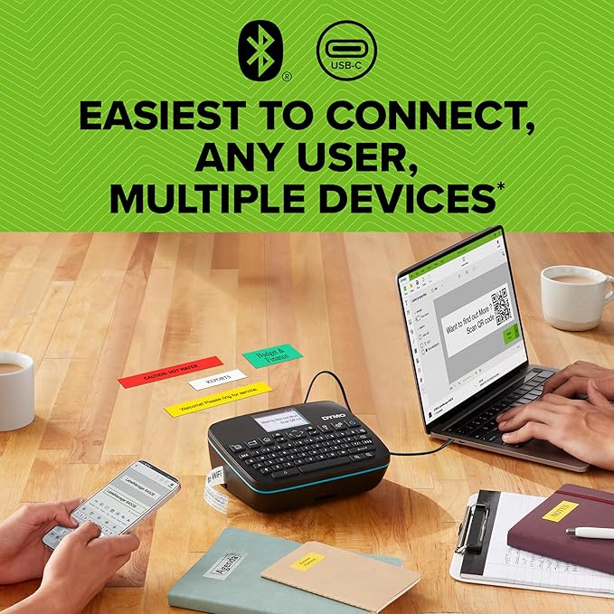 DYMO LabelManager Executive 640 CB Portable Label Printer Kit with Carry Case and 3 Label Cassettes, Compact QWERTY Label Maker, Bluetooth & USB Connectivity, Compatible with DYMO D1 Labels