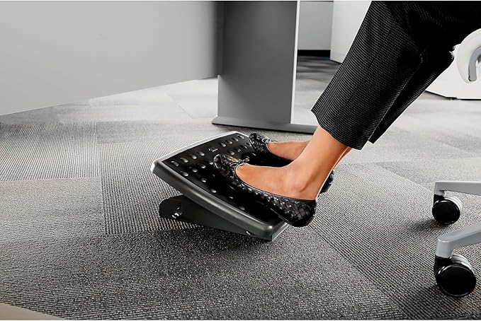 3M Adjustable Foot Rest, 18 Inch Wide Non-skid Platform (FR330) Grey