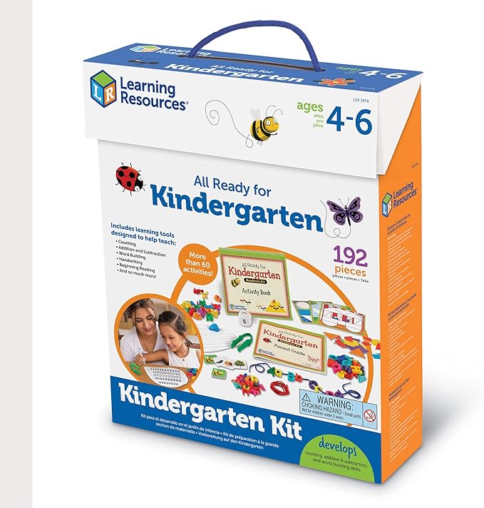 Learning Resources All Ready for Kindergarten Readiness Kit - Classroom Must Haves, Toddler Activities, Homeschool Supplies, Learn to Read, Spelling , Alphabet Kindergarten Workbook