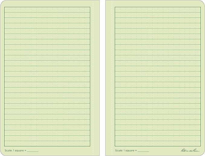 Rite in the Rain Weatherproof Soft Cover Notebook, 4.625" x 7.25", Green Cover, Universal Pattern (No. 974)