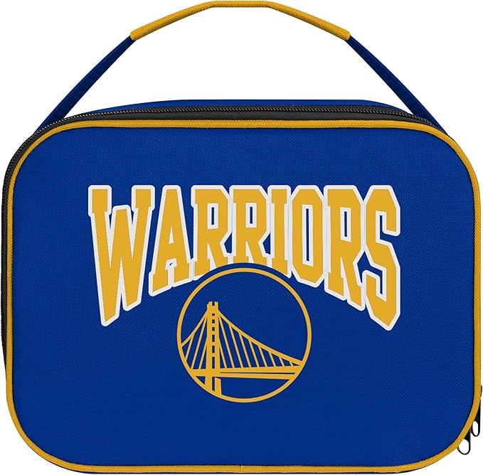 FOCO NBA Unisex-Adult Officially Licensed Wordmark Team Color Big Logo Basketball Zip Closure 7L Lunch Bag - Golden State Warriors