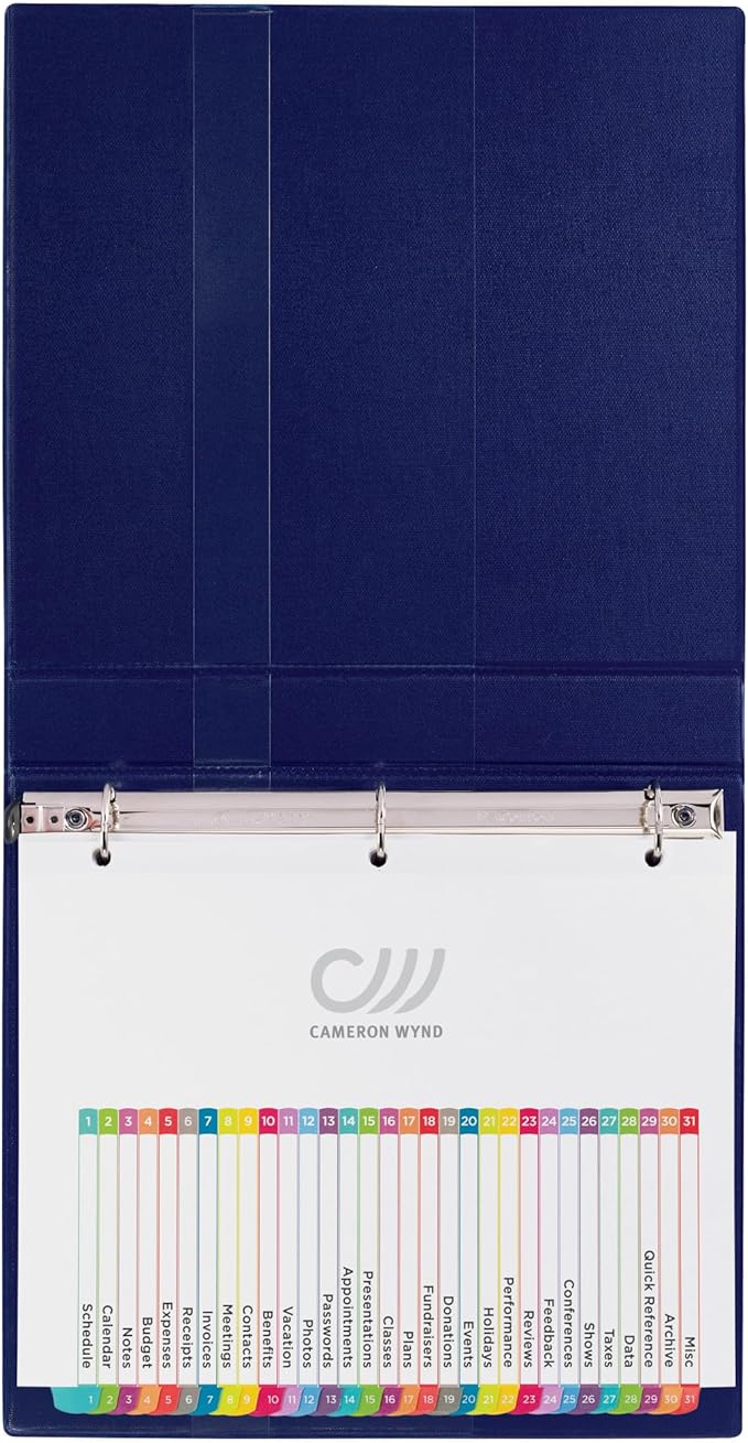 Avery 1-31 Dividers for 3 Ring Binders, 31 Tabs per Set, Customizable Table of Contents, Multicolor Arched Tabs, Great for Organizing Reports, Projects, and More (11846)