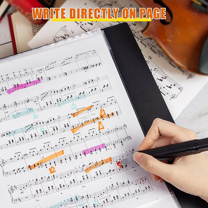 Heavyweight Sheet Music Sleeves - 20 PCS Choral Folder Sleeves for Music Binder, 8.511 Sheet Protectors