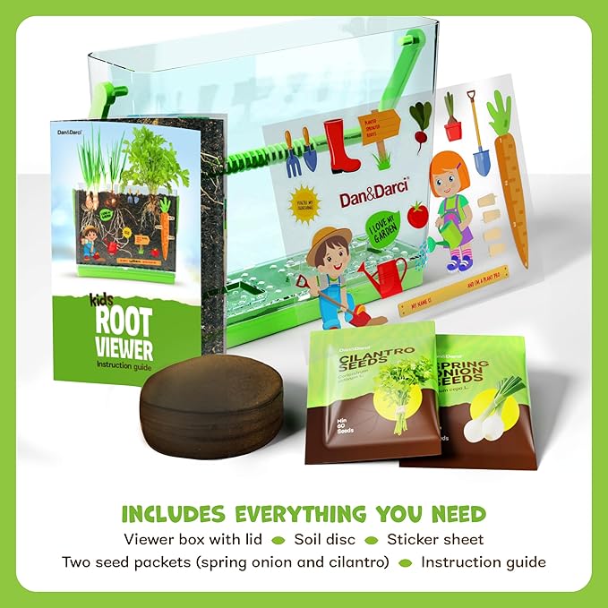 Dan&Darci Root Viewer Kit for Kids - Grow Your Own Plant for Boys & Girls Easter Gifts - Science STEM Toy & Craft Growing Kits for Ages 4-8 Birthday Gifts for Boy, Girl 4, 5, 6, 7, 8, Year Old