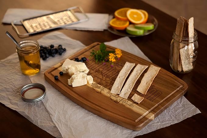 PICNIC TIME Disney Haunted Mansion Hitchhiking Ghosts Ovale Acacia Cutting Board Serving Board Charcuterie Cheese Board with Juice Groove Spooky Kitchen Decor Gift, (Acacia Wood)